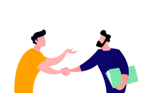 Illustration de 2 hommes se serrant la main pour sceller un accord